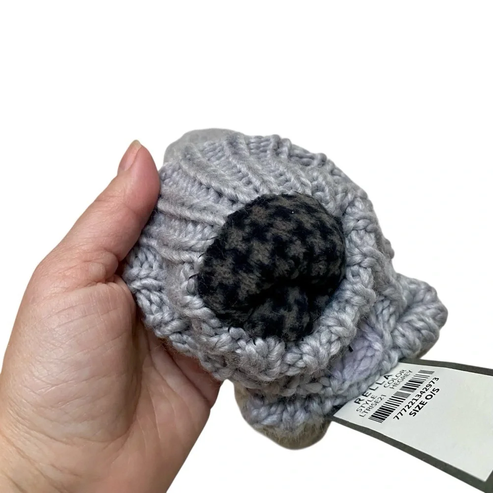 Rella Merino Wool Cable Knit Mittens NWT Gray Fleece Lined One Size